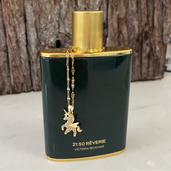 Jewelry - 18K Gold Plated Unicorn Pendant Necklace Zirconia Charm Chain NWT